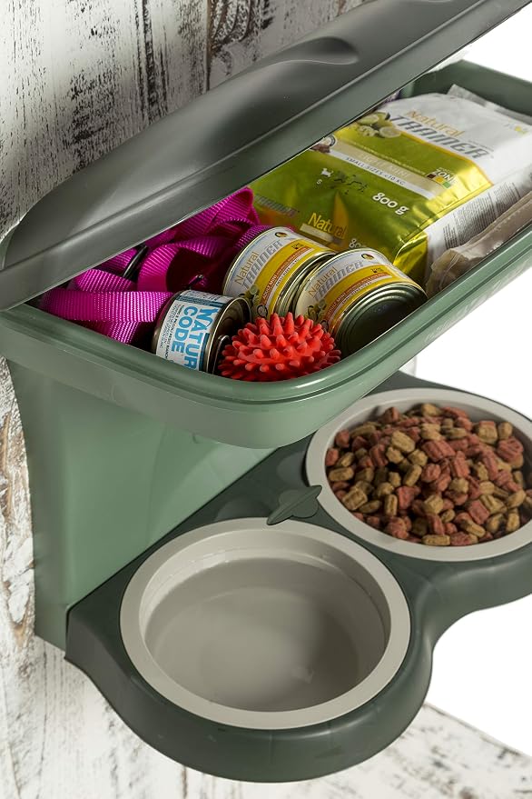 Bama Pet AP-19041 Elevated Food Stand - Medium, Green