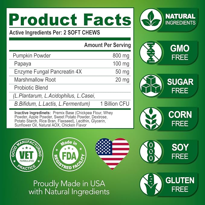 (2 Pack) Probiotics for Dogs - 240 Ct, Dog Probiotics and Digestive Enzymes