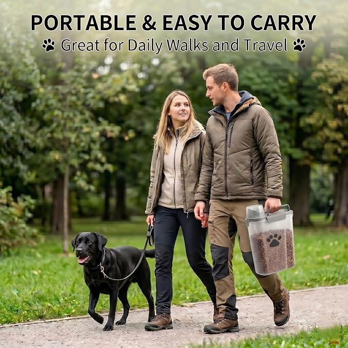5-7Lbs Dog Cat Food Storage Container with cleaning brush
