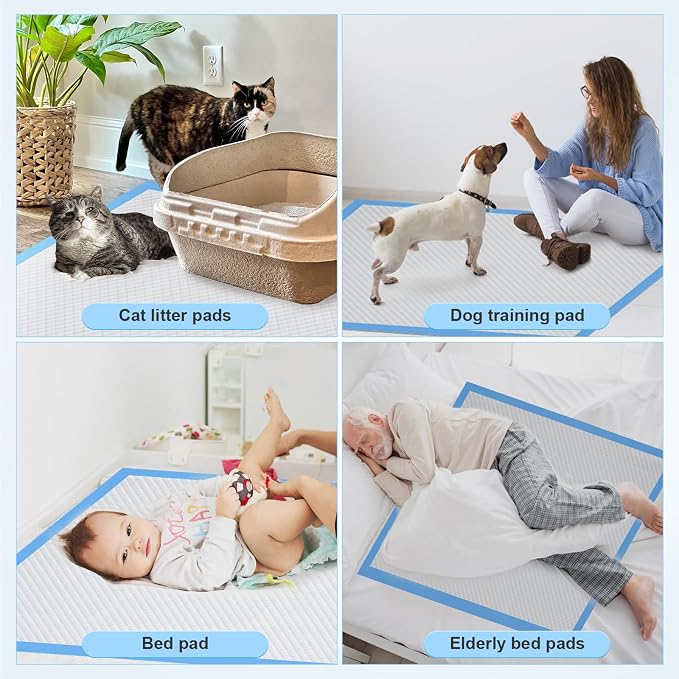 Upgraded 4XL 36"x36" 6 Layers Dog Pee Pads, Ultra Absorbent Pee Pads, Absorb up to 12 Cups, Leak-Proof & Quick Dry Puppy Pads for Puppy,Surgery, Older,Cats, Rabbits,30 Counts