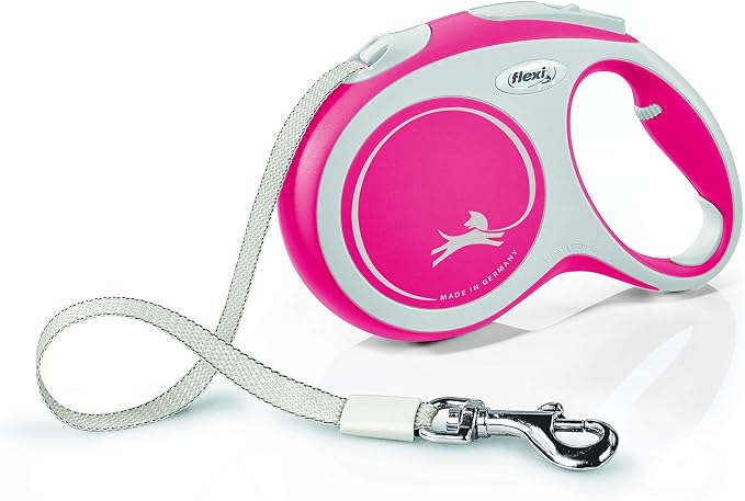 Flexi New Comfort Tape Grey & Red Large 5m Retractable Dog Leash/Lead for Dogs up to 60kgs/132lbs