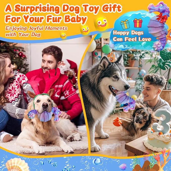 Jeefome Squeaky Dog Chew Toys for Aggressive Chewers | Tough Indestructible Toys for Large & Medium & Small Breeds-Interactive Toys for Boredom & Anxiety Relief