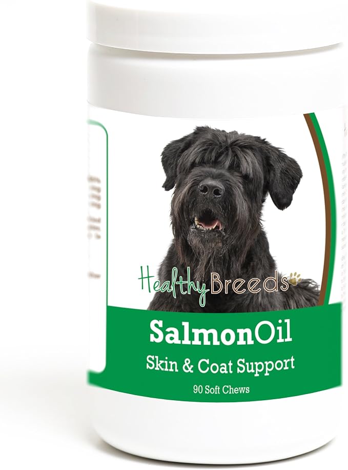 Healthy Breeds Black Russian Terrier Salmon Oil Soft Chews 90 Count, Brown