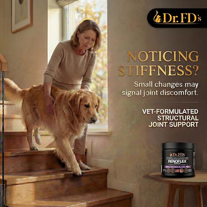Dr. FD's RenoFlex Dog Joint Supplement, Vet-Formulated Soft Chews, 120 Count, Hip and Joint Support with Glucosamine, Chondroitin, MSM and Turmeric, Joint Comfort and Mobility, Natural Beef Flavor
