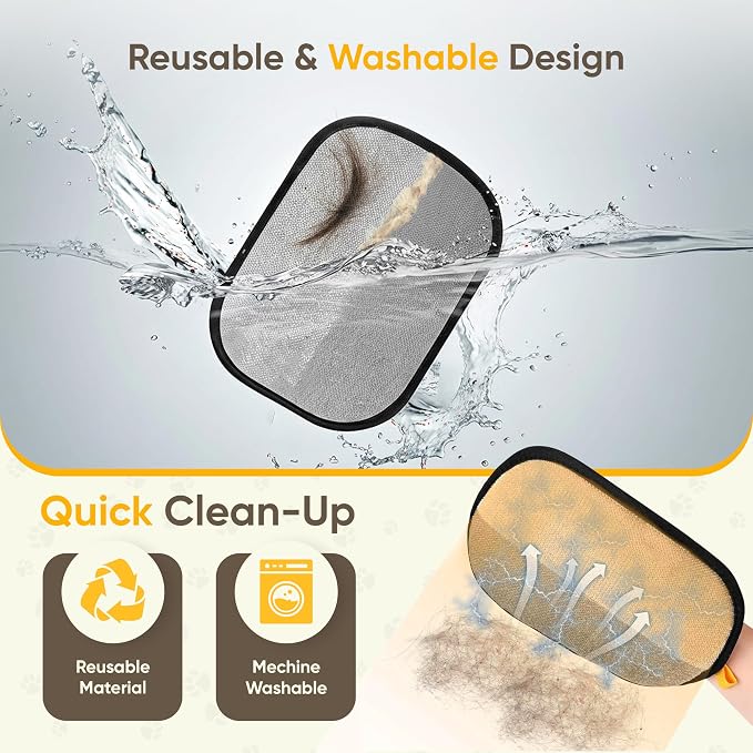 LuxUltra Pet Hair Removal Glove for Cats & Dogs - Electrostatic Pet Hair Remover Gloves 2 Pack, Reusable Pet Hair Remover for Couch, Furniture, Sofa, Car Seat, Carpet, Clothes, Laundry