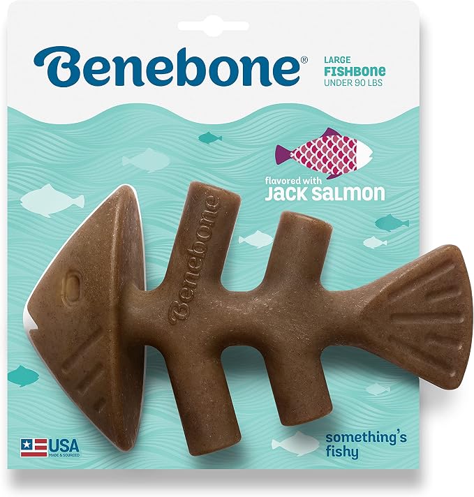 Benebone Maplestick and Fishbone Durable Dog Chew Toys for Aggressive Chewers, Made in USA