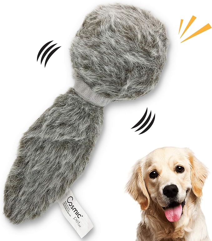 Hyper Pet Doggie Tail Interactive Plush Automatic Dog Toy, Wiggles, Barks | Durable boredom buster with batteries included, vibrating action keeps curious pups of all breeds engaged and entertained