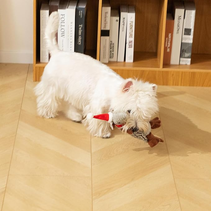 Hollypet Armadillo Squeaky Puppy Dog Toys for Small Medium Dogs, Christmas | plush stuffed small dog squeak animal toy with unique grunt squeaker textured fabric for teeth cleaning toys