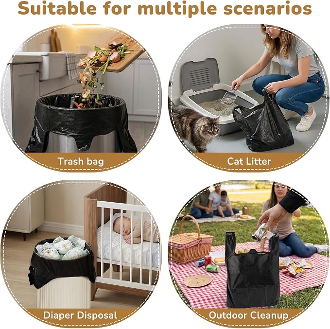 Dog Poop Bags Compatible with Arm and Hammer, 50 Count | Pooper Scooper Bags Fit for Swivel Bin & Rake Dog Pooper Scooper, Thick Pet Waste Bags, With Handles, Disposable