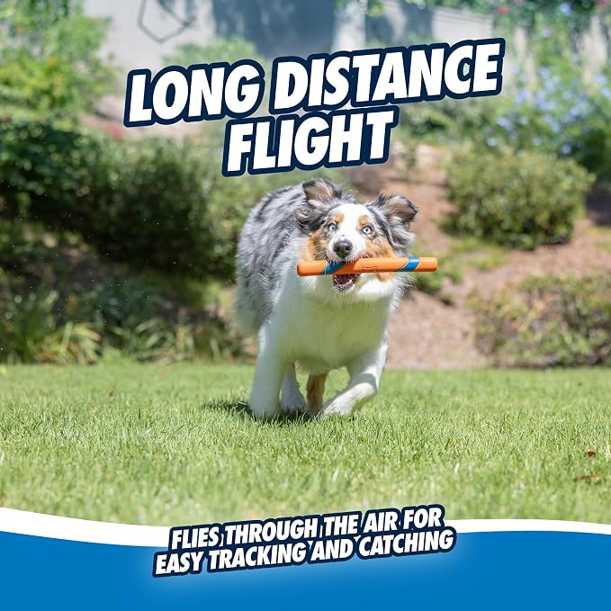 Chuckit! Ultra Fetch Stick Interactive Dog Toy, 12in, All Breeds | Crafted from the Same Durable Rubber as the Ultra Ball, This Fetch Stick Offers Bright Visibility for Outdoor Fetch Games