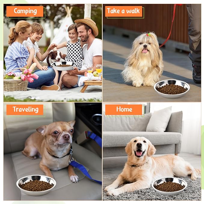 Patelai 12 Pcs Stainless Steel Dog Bowls with Silicone Lids
