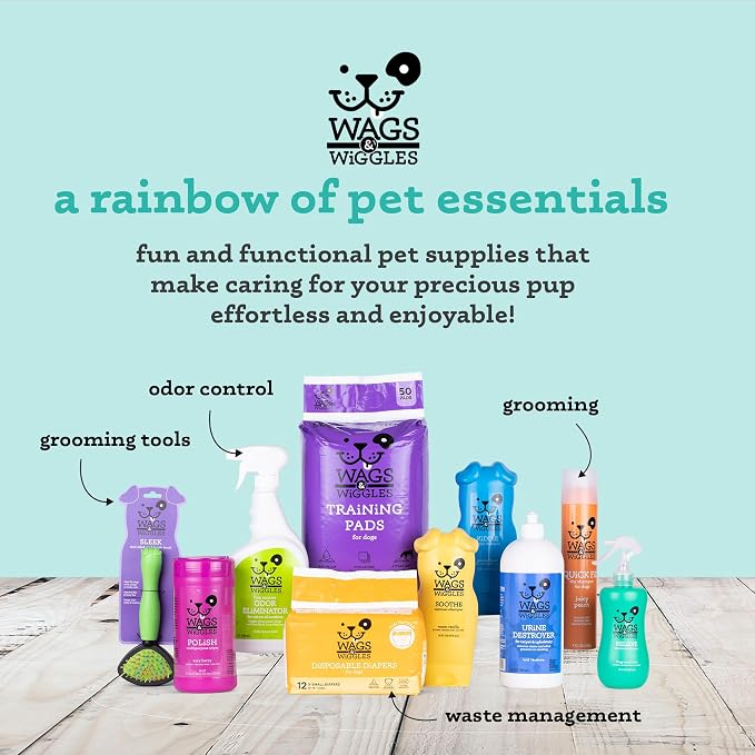 Wags & Wiggles Hypoallergenic Dog Wipes for Sensitive Skin, Fragrance Free Waterless Cleansing Towelettes for Paws Face Body & Rear, No SLS DEA Parabens, 100 Count - 2 Pack