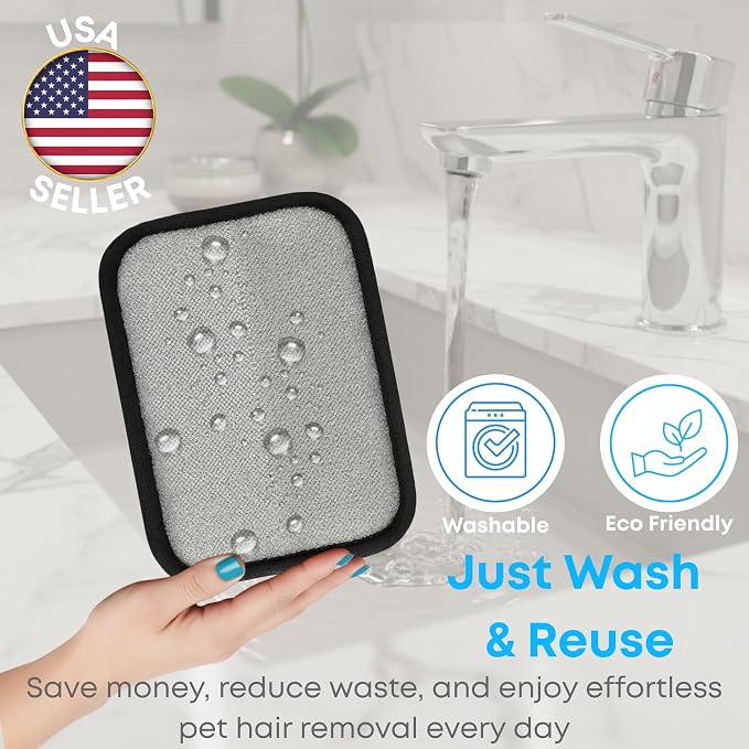 Pet Hair Removal Glove for Cats and Dogs. Electrostatic Pet Hair Glove, Medium