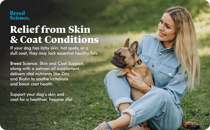 Skin and Coat Supplement Powder for Small Dogs- Anti Allergy Treatment and Itching Relief- with Vitamins A, E and Biotin - Care Products and Shedding Control Supplements for Itchy Pets