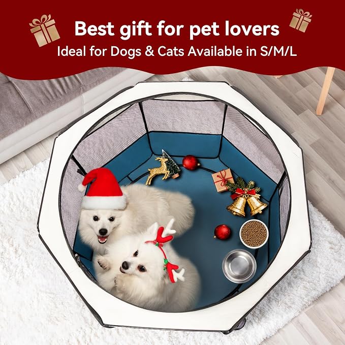 PETSFIT Portable Dog Playpen, 36in, with Waterproof Mat