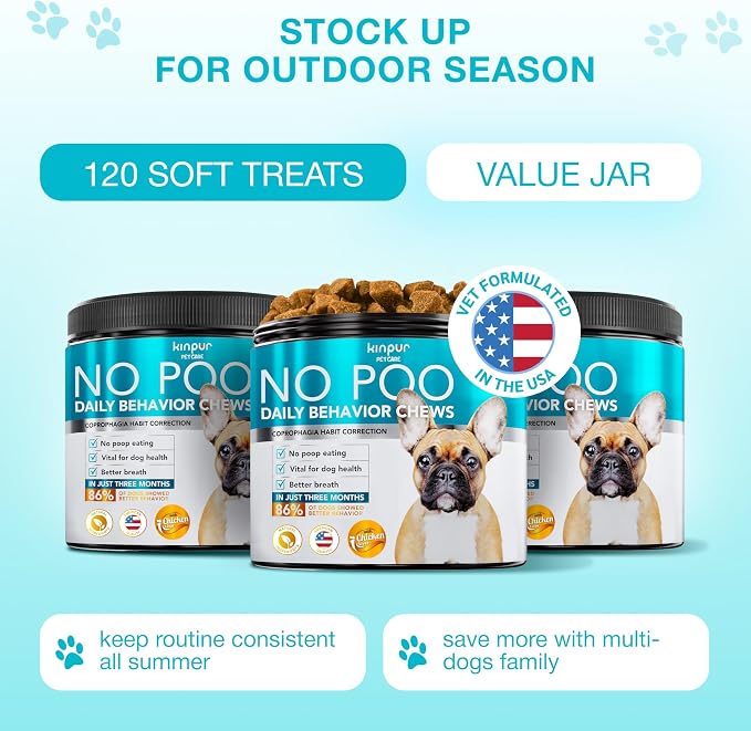 No Poo Chews for Dogs - Stool Eating Deterrent with Probiotics - Gut Health