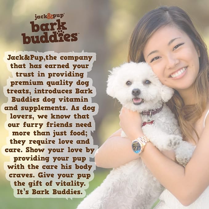 Jack&Pup Dog Vitamins and Supplements Multivitamins for Dogs - Bark Buddies Multi-Buddy Dog Multivitamins Chewable Soft Chews Puppy Vitamins and Supplements - (60ct)