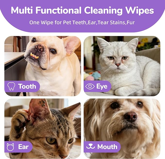 Dog Eye Wipes, Cat Eyes Cleaning Wipes, 120 Count