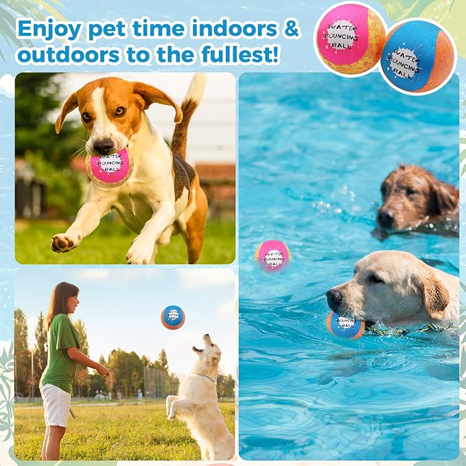 BINGPET Dog Pool Toy Floating Balls, 2-Pack