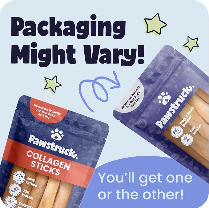 Pawstruck Natural Large 10-13” Beef Collagen Braids for Dogs – Long-Lasting Rawhide & Bully Stick Alternative, with Chondroitin & Glucosamine – 3 Pack