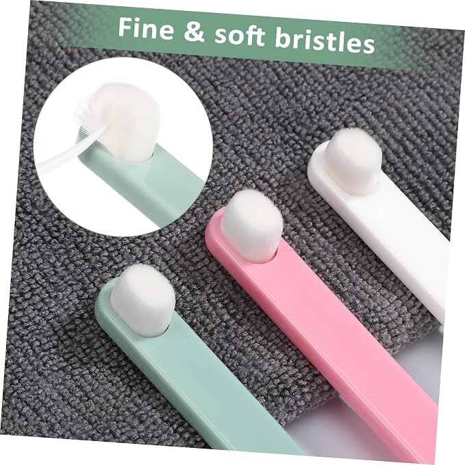 Happyyami 3pcs Pet Toothbrush Small Head Soft Bristles Gentle Dog Cat Oral Care Kit Handle for Precise Cleaning and Irritation Use