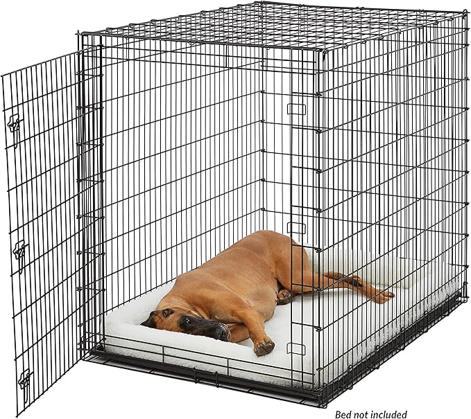 Solutions by MidWest Homes for Pets 54-Inch Drop Pin Crate for Giant Breeds Over 100 lbs, Single Door Dog Crate with Leak-Proof Tray & Secure Latches, Durable Drop Pin Construction