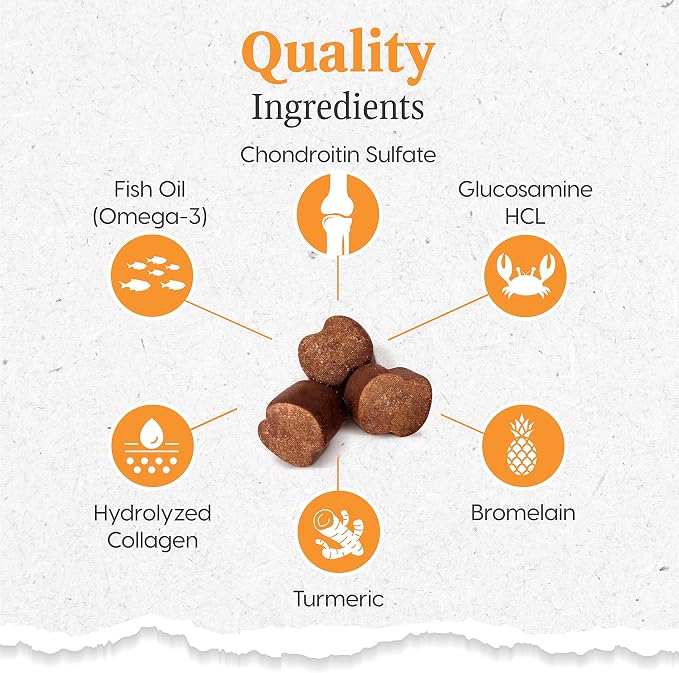 ARK NATURALS Gray Muzzle Old Dogs Happy Joints Maximum Strength Chews for Large Breed Dogs, Support Cartilage and Joint Function, 500 mg Glucosamine, 16.5 oz Bag, Packaging May Vary (71008)