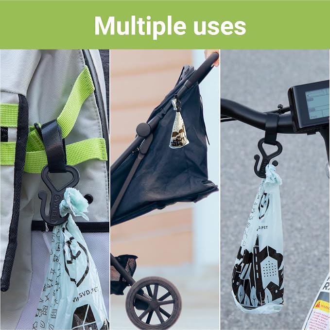 SVD.PET 2PC Dog Poop Bag Holder, Stainless Steel Waste Bag Holder, Dog Poop Bag Carrier, Hand Free Holder (Metal)