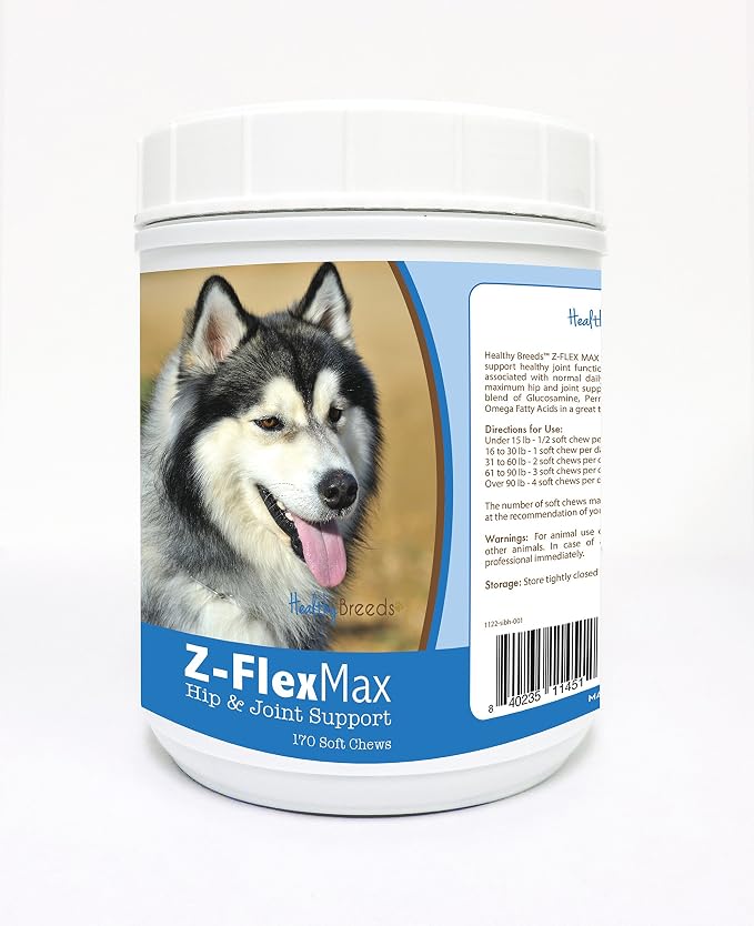 Healthy Breeds Siberian Husky Z-Flex Max Hip and Joint Soft Chews 170 Count