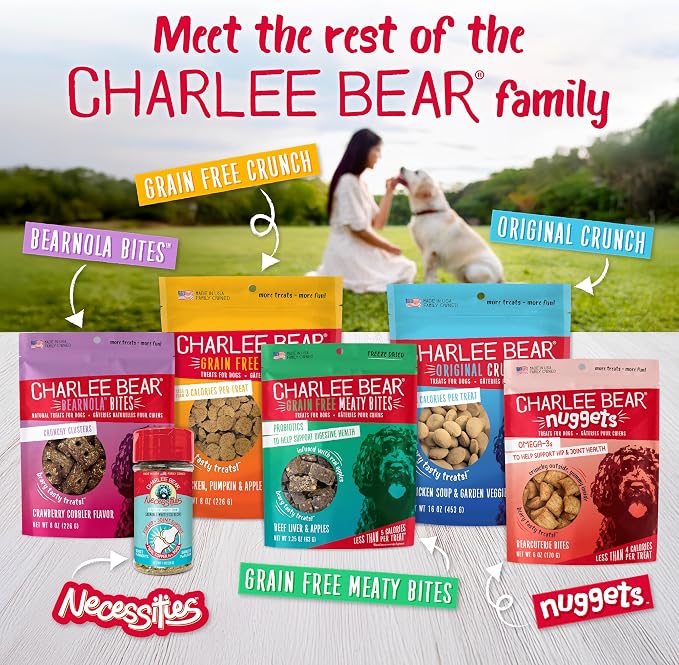 Charlee Bear Necessities Freeze Dried Dog Food Topper, Immune Health Support, Grain Free, High Protein, Limited Ingredient Meal Toppers for Dogs, Beef Recipe, 5 Ounce
