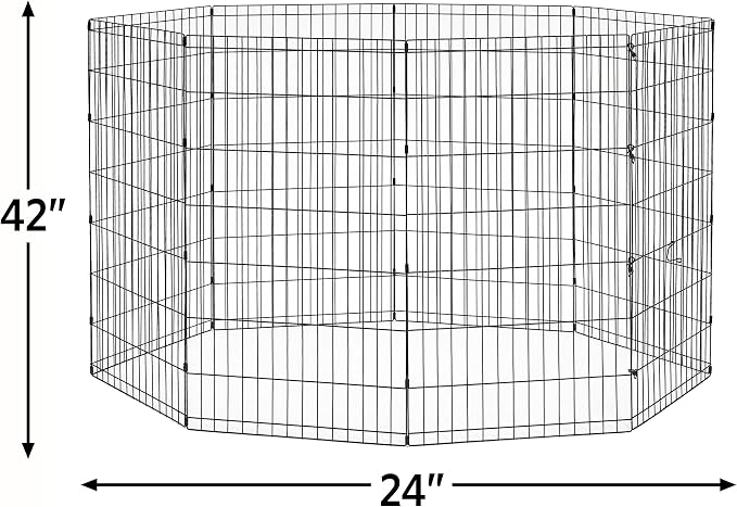 New World by MidWest Homes for Pets 42-Inch Exercise Pen, for Indoor and Outdoor use, 16 Sq Feet of Play, Folding Dog Pen, No Door Design for Maximum Security, Easy to Set Up, Foldable Pet Playpen