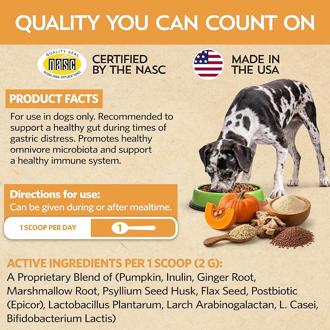 Pumpkin for Dogs with Probiotics, 7-Day Serving