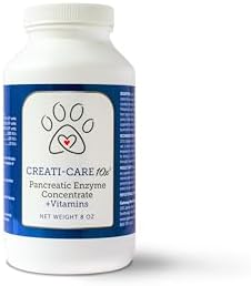 Pancreatic Enzyme for Dogs - Creati-Care 10x Dog Digestive Enzymes Powder with Vitamins Restore Normal Weight, Supports Pancreatin Issues Relieves Digestive Stress - 8 oz