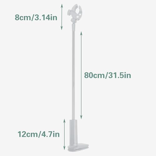 Dog Hair Dryer Holder, Alloy Adjustable Lazy Hair Dryer Hands Free Stand with 360° Rotatable Clamp for Pet Dog Cat Grooming (White)