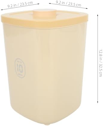 BESTonZON Large Airtight Pet Food Storage Container for Dog and Cat Food, Vacuum-sealed Yellow Plastic Grain Bin with Moisture-proof Seal, Suitable for Home Pantry Organization
