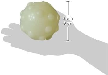 Jolly Pets Jolly Jumper Bouncing Treat Dog Ball, 4 in Large, Glow | High, erratic-bounce treat ball with gum-massaging nodules - glows in the dark