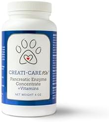 Pancreatic Enzyme for Dogs - Creati-Care 10x Dog Digestive Enzymes Powder with Vitamins Restore Normal Weight, Supports Pancreatin Issues Relieves Digestive Stress - 4 oz