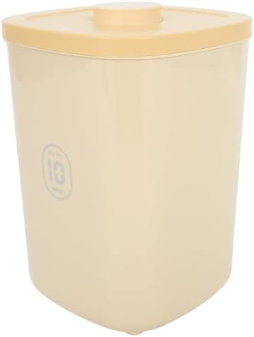 BESTonZON Large Airtight Pet Food Storage Container for Dog and Cat Food, Vacuum-sealed Yellow Plastic Grain Bin with Moisture-proof Seal, Suitable for Home Pantry Organization