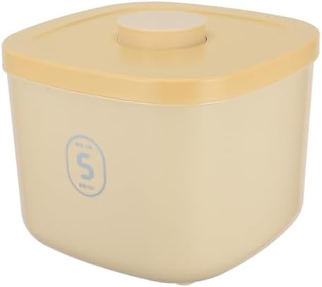 Beavorty Pet Food Storage Container Airtight Vacuum Seal Small Yellow Bin Moisture-proof Cat and, Small, Yellow