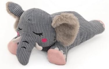 ZippyPaws Snooziez with Shhhqueaker - Elephant Dog Toy with Silent Squeakers, Quiet Puppy Toys for Boy and Girl Dogs, Small Plush Dog Gifts