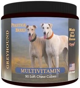Greyhound Multivitamins, 90 Count, Made in the USA with Real Bacon.