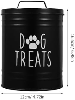 Luxshiny Airtight Metal Dog Food Storage Bin with Lid Large Dog Treat Jar for, Large, Metal, Black