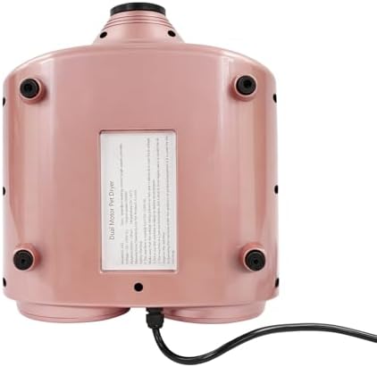 High Velocity Dog Dryer, 3600W Professional Pet Hair Force Dryer with Flat & Round Nozzle, 229.66 ft/s Dog Grooming Blower with Adjustable Airspeed & Temp for Home Pet Care Beauty Shops (Pink)