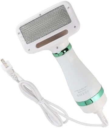 Pet Hair Dryer, 2 in 1 Multifunctional Dog Hair Dryer with Slicker Brush, Adjustable Air Speed Dog Blow Dryer Pet Grooming Hair Dryer for Small and Medium Dogs Cats to Use
