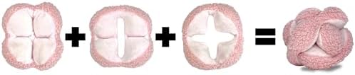 Glory To Dog Pink Snuffle Knot Interactive Dog Toy 4” Puzzle Ball | 8 Squeakers & Crinkle – Treat Hiding Enrichment Toy for Puppy & Small Breed Dogs – Durable Plush Sensory Play & Stimulation