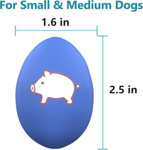 SCHITEC Squeaky Dog Toys, Latex Egg Balls for Puppies Small Medium Dogs | 8 Pack Squeak Puppy Toy, Bouncy Latex Rubber ball, 2.5” Small Size, Built-in Squeaker, Animal Print, Interactive Fetch Play