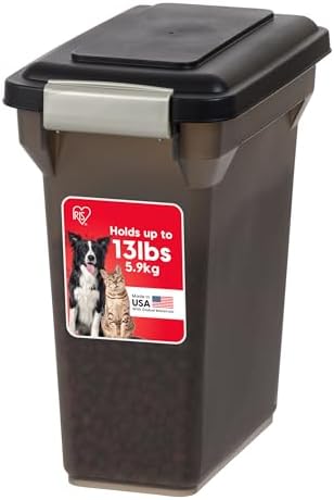 IRIS USA Dog Food Storage Container, Up to 13 lbs, Smoke