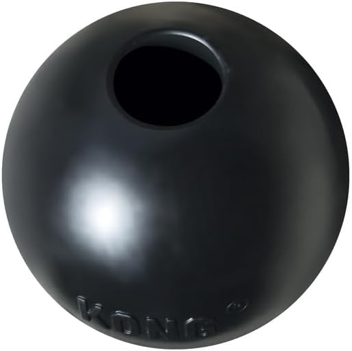 KONG Extreme Ball 2-Pack – Durable Rubber Dog Toy for Power Chewers – Tough Fetch Ball with Hole for Treats – Ideal for Training & Interactive Play – Black (Large)