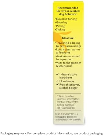 Rescue Remedy Pet Dropper for Dogs - 20 mL, Pack of 2 - Stress & Tension Support for Dogs with Bach Natural Flower Essences - Sedative-Free, Homeopathic Liquid Formula - For All Breeds, Ages & Weights