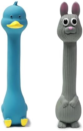 SCHITEC Squeaky Dog Toys, [2 Pack] Squawking Latex Toy with Interactive Squeaker, Squeak Rubber Duck Chicken for Medium Small Dogs